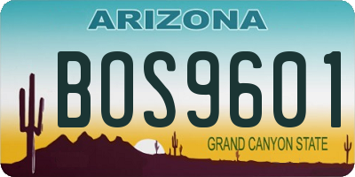 AZ license plate BOS9601