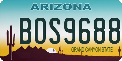 AZ license plate BOS9688