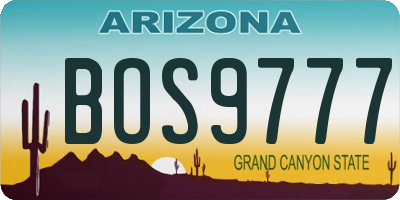 AZ license plate BOS9777