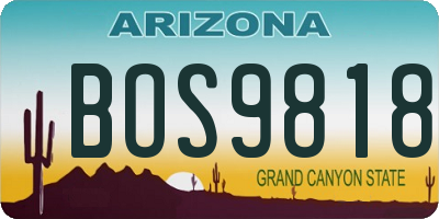 AZ license plate BOS9818