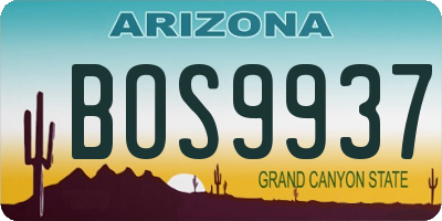 AZ license plate BOS9937