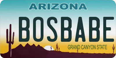 AZ license plate BOSBABE