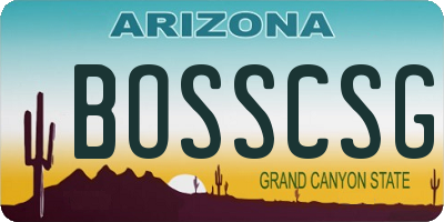 AZ license plate BOSSCSG