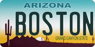 AZ license plate BOSTON