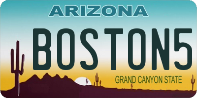 AZ license plate BOSTON5