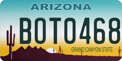 AZ license plate BOT0468