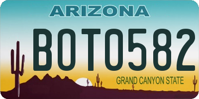 AZ license plate BOT0582