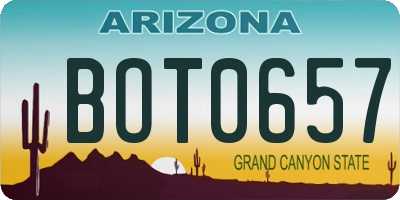 AZ license plate BOT0657