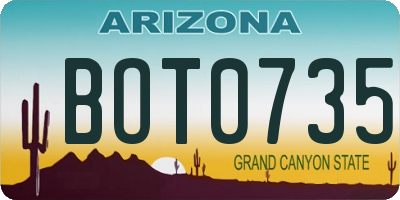 AZ license plate BOT0735