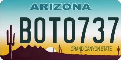 AZ license plate BOT0737
