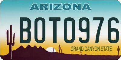AZ license plate BOT0976