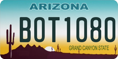 AZ license plate BOT1080