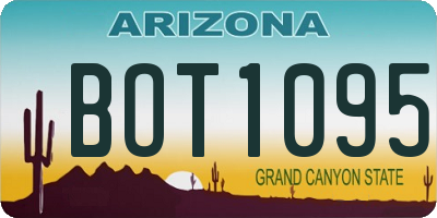 AZ license plate BOT1095