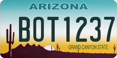 AZ license plate BOT1237