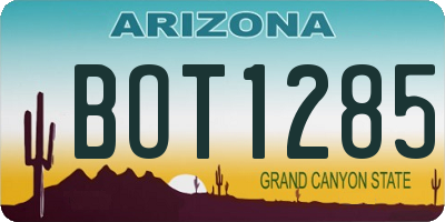 AZ license plate BOT1285