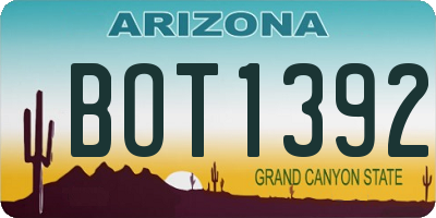 AZ license plate BOT1392