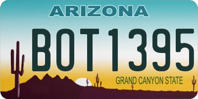 AZ license plate BOT1395