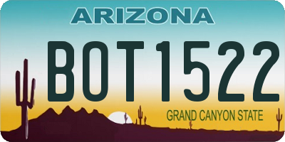 AZ license plate BOT1522