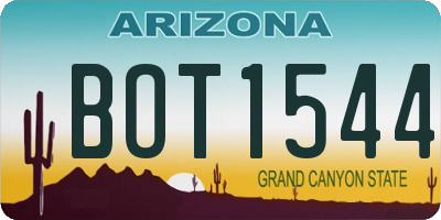 AZ license plate BOT1544