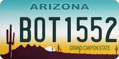 AZ license plate BOT1552