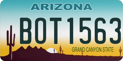 AZ license plate BOT1563
