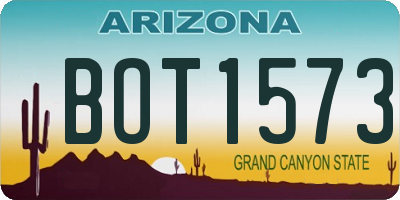 AZ license plate BOT1573
