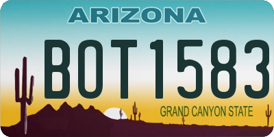 AZ license plate BOT1583