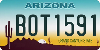 AZ license plate BOT1591