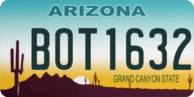 AZ license plate BOT1632
