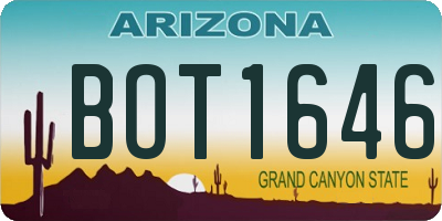 AZ license plate BOT1646