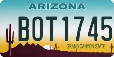 AZ license plate BOT1745