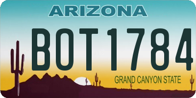 AZ license plate BOT1784