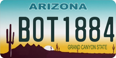 AZ license plate BOT1884