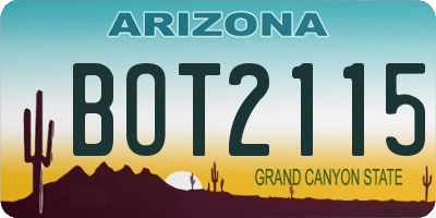 AZ license plate BOT2115