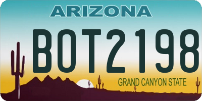 AZ license plate BOT2198