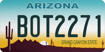 AZ license plate BOT2271