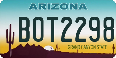 AZ license plate BOT2298