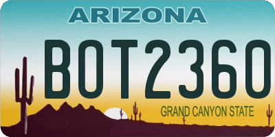 AZ license plate BOT2360