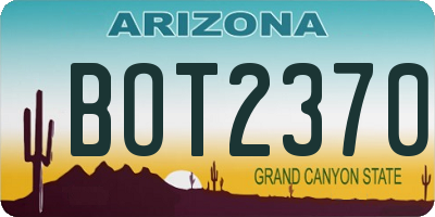 AZ license plate BOT2370