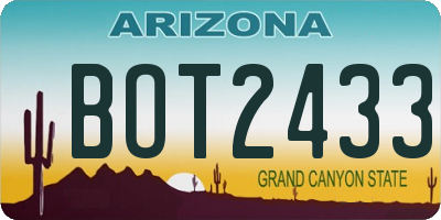 AZ license plate BOT2433