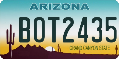AZ license plate BOT2435