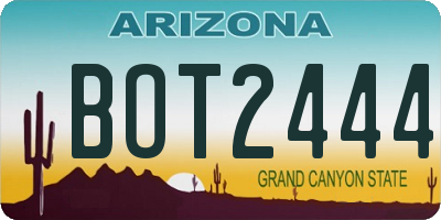 AZ license plate BOT2444