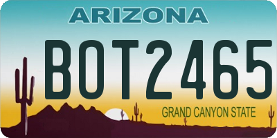 AZ license plate BOT2465