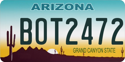 AZ license plate BOT2472