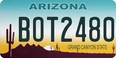 AZ license plate BOT2480