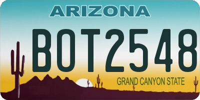 AZ license plate BOT2548