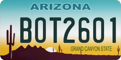 AZ license plate BOT2601