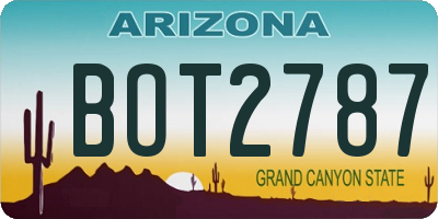 AZ license plate BOT2787