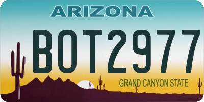 AZ license plate BOT2977