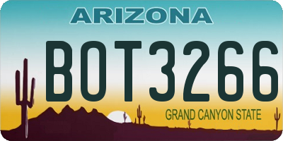 AZ license plate BOT3266